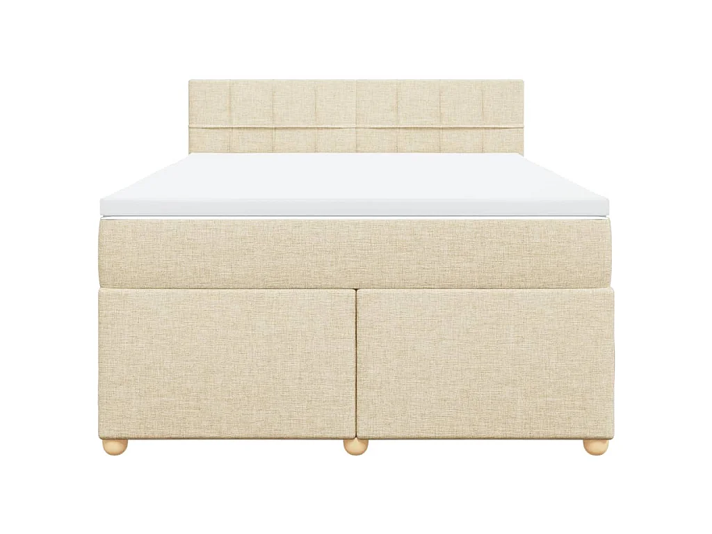 Boxspring met matras stof crèmekleurig 140x200 cm