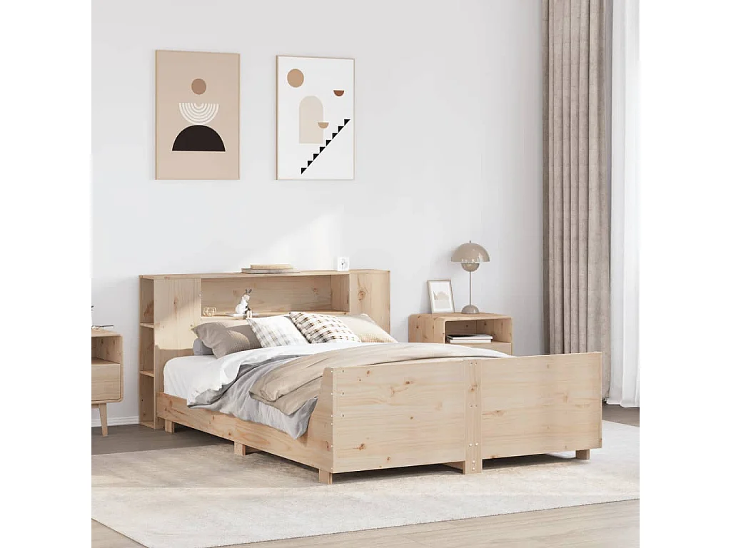 Bedframe zonder matras massief grenenhout 140x190 cm