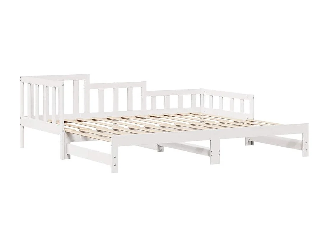 Tagesbett Ausziehbar mit Schubladen ohne Matratze Weiß 90x200cm