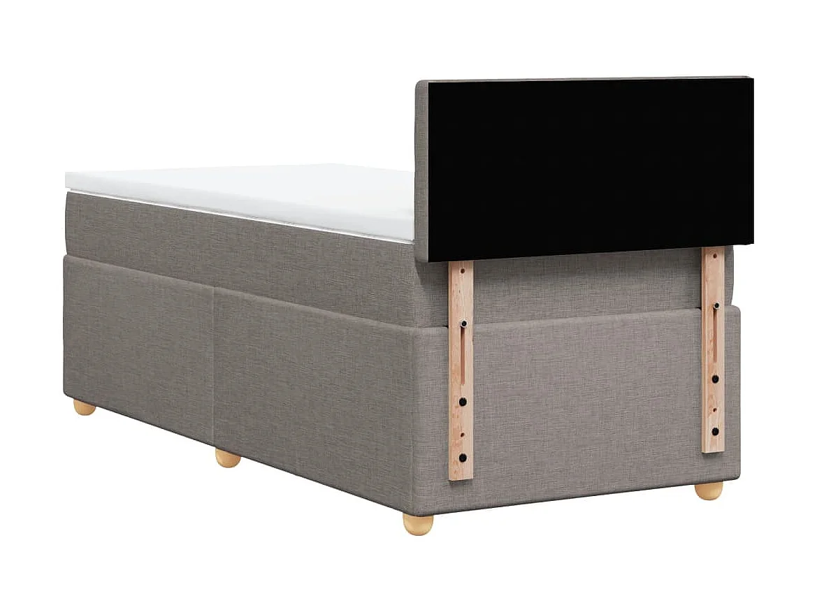 Sommier à lattes de lit avec matelas Taupe 100x200 cm Tissu