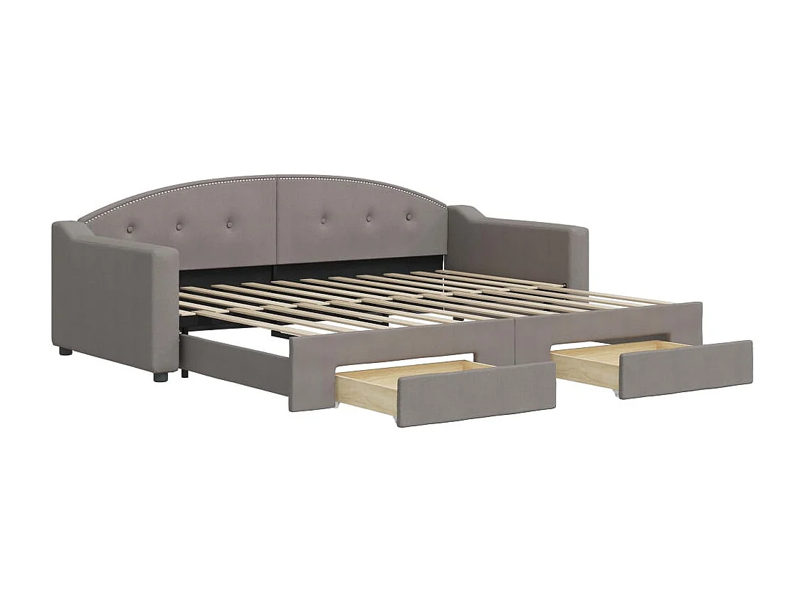 Sofá-cama c/ gavetão/gavetas 90x200 cm tecido cinza-acastanhado