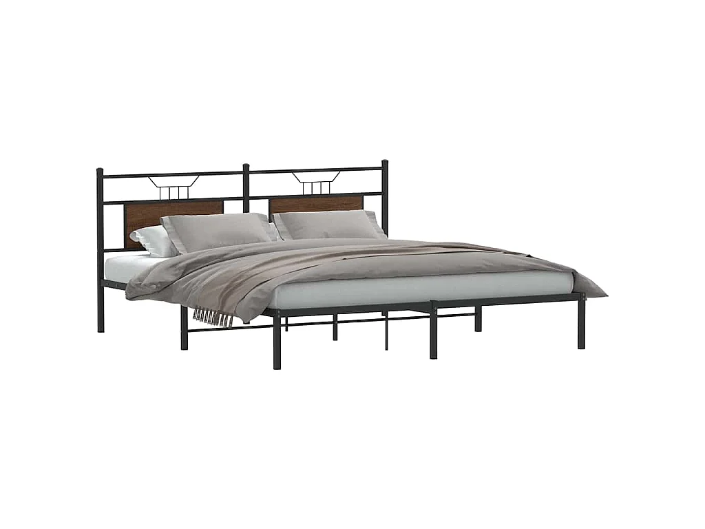 Cadre de lit sans matelas chêne marron 160x200 cm