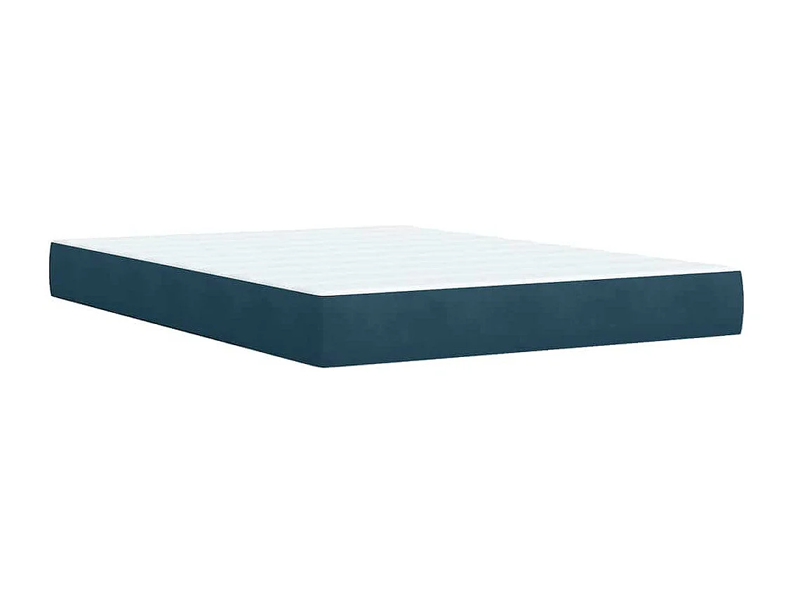 Boxspringbett mit Matratze Blau 140x190 cm Samt