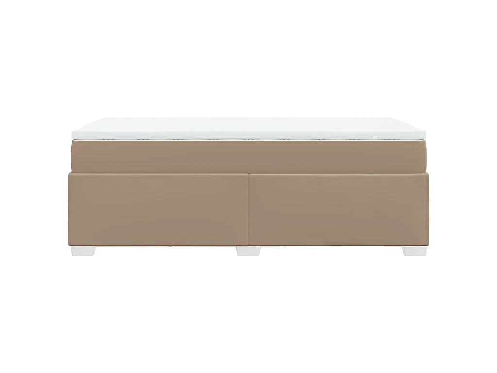 Boxspring met matras kunstleer cappuccinokleurig 90x200 cm