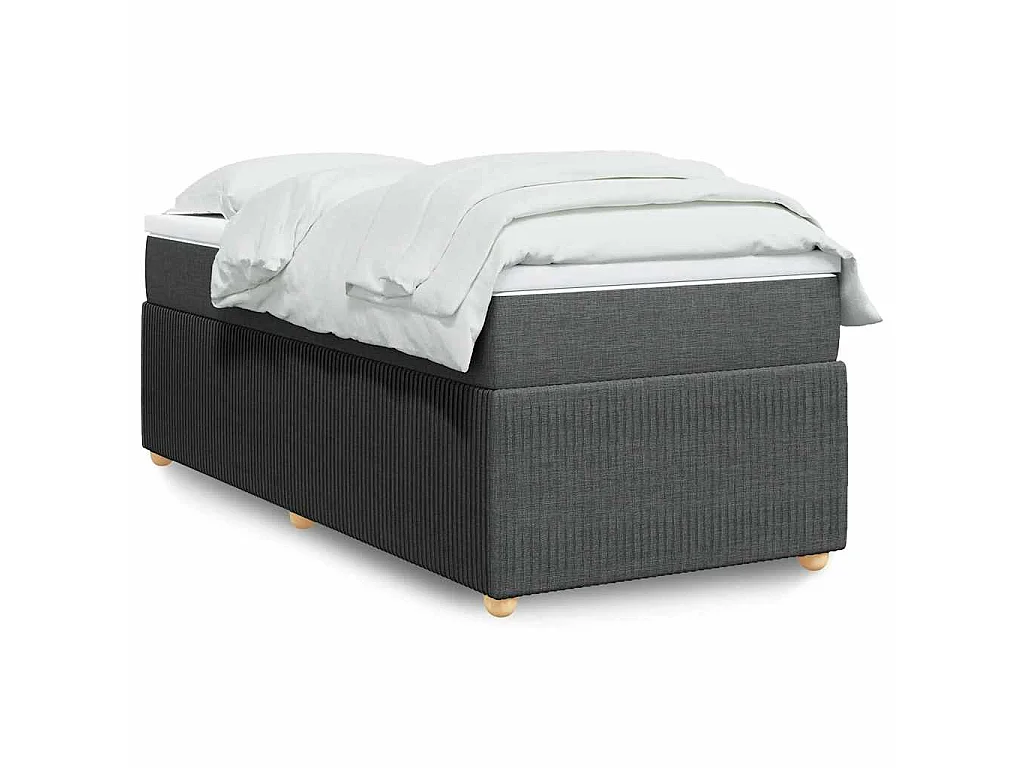 Boxspring met matras stof donkergrijs 90x190 cm