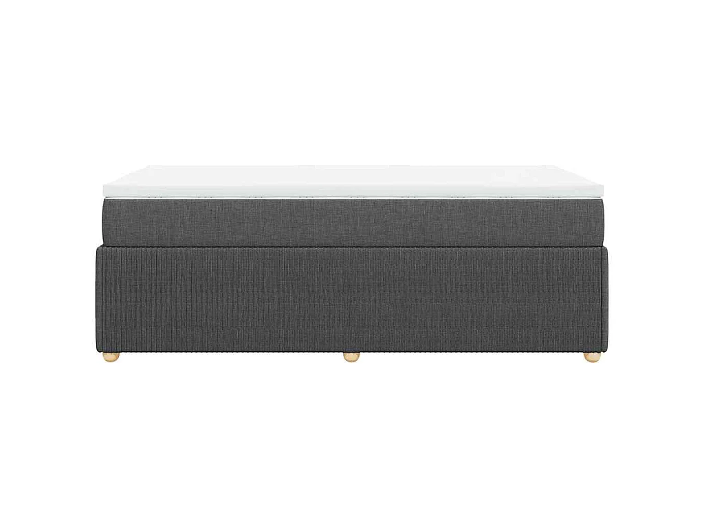 Boxspring met matras stof donkergrijs 90x190 cm