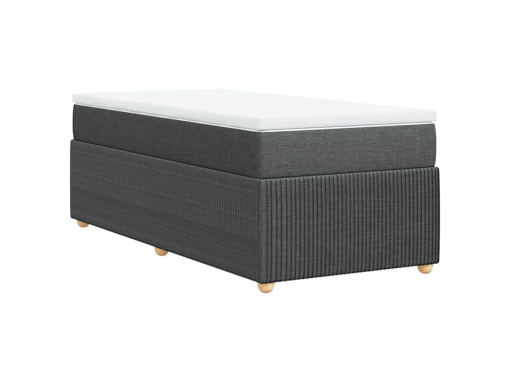 Boxspring met matras stof donkergrijs 90x190 cm