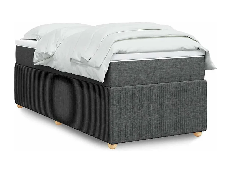 Boxspringbett mit Matratze Dunkelgrau 90x190 cm Stoff