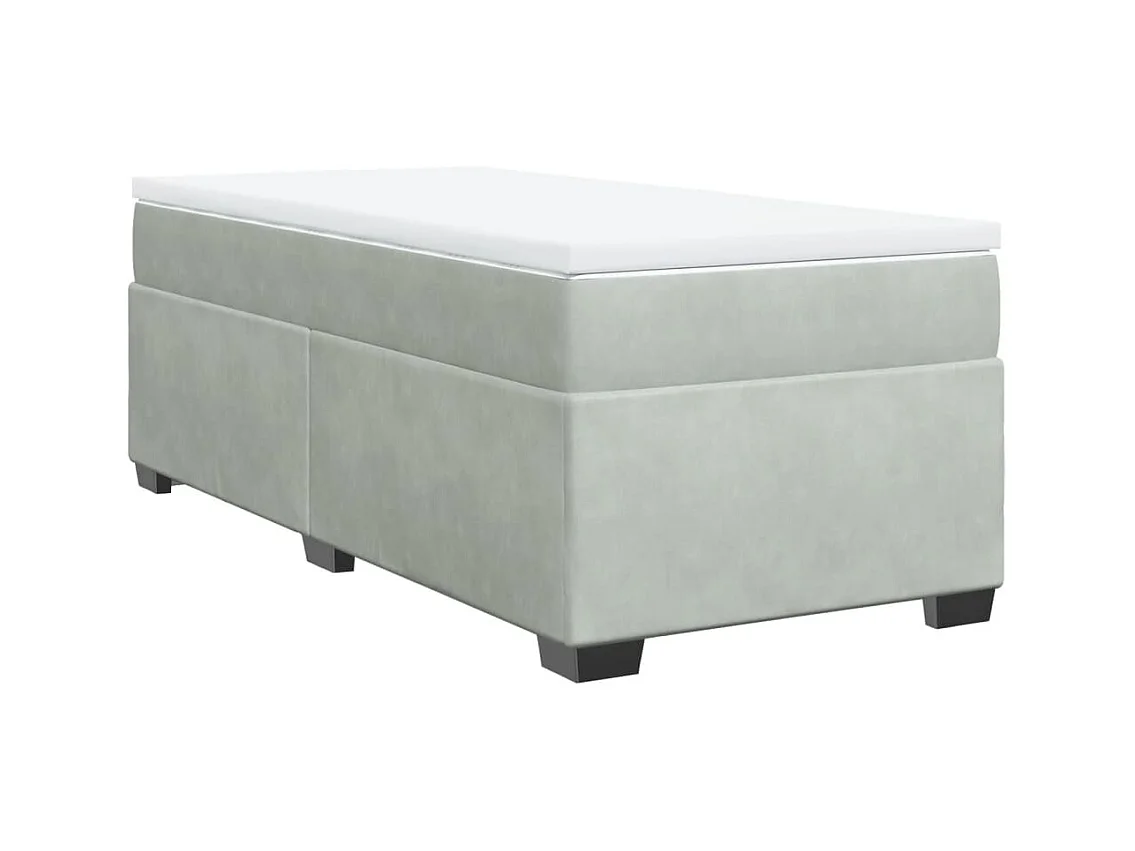 Boxspringbett mit Matratze Hellgrau 100x200 cm Samt