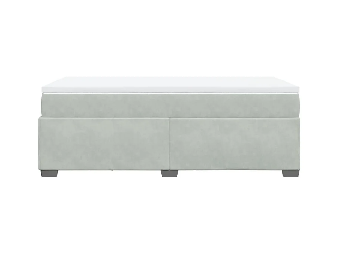 Boxspringbett mit Matratze Hellgrau 100x200 cm Samt