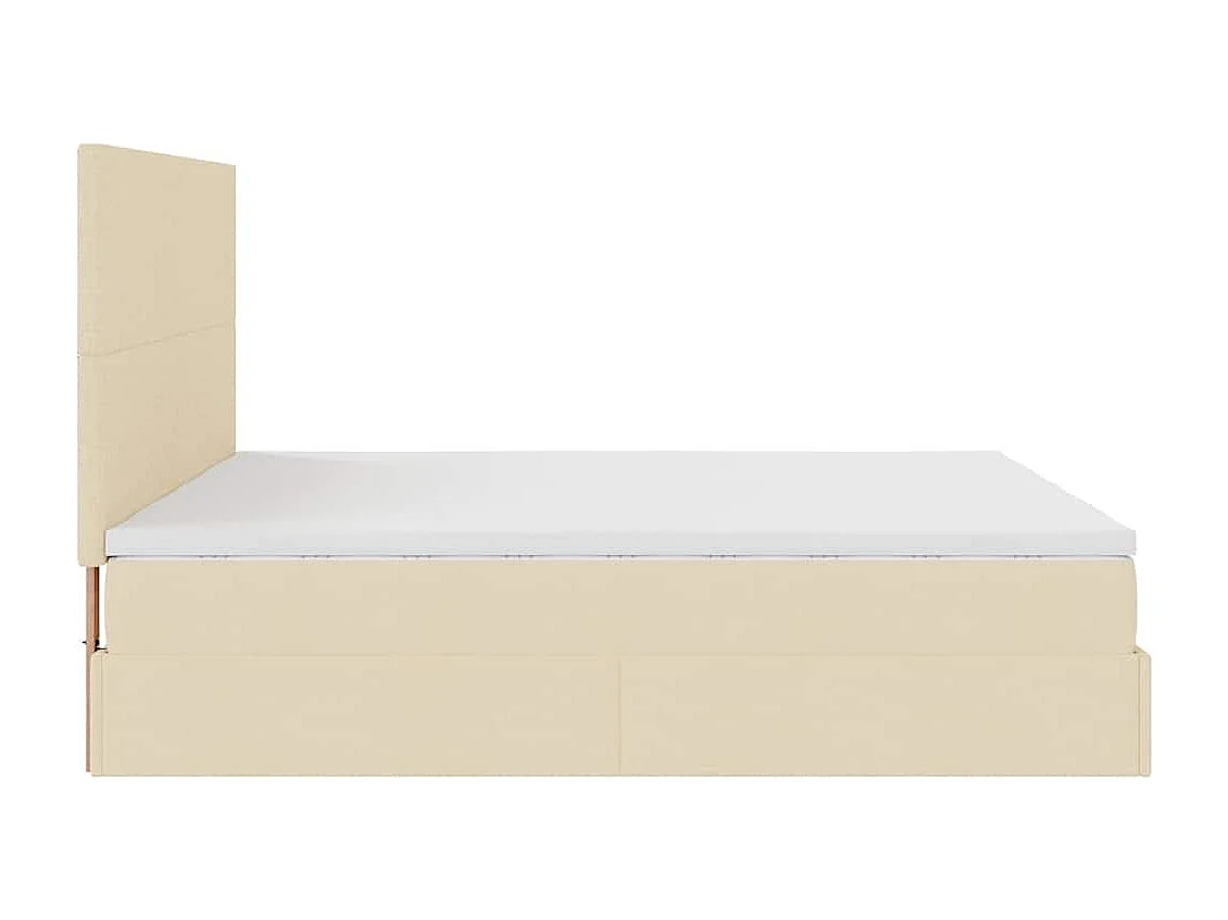 Estrutura de cama otomana com colchões tecido creme 180x200cm