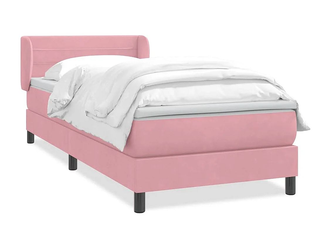 Boxspringbett mit Matratze Rosa 100x220 cm Samt