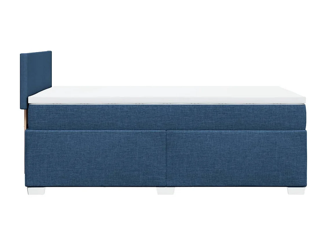 Cama com molas/colchão 90x200 cm tecido azul