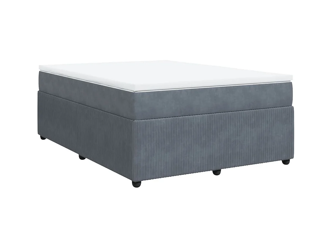 Sommier à lattes de lit et matelas Gris foncé 140x200cm Velours