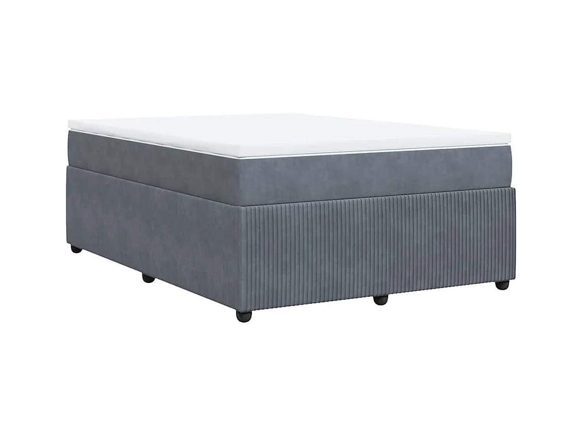 Sommier à lattes de lit et matelas Gris foncé 140x200cm Velours