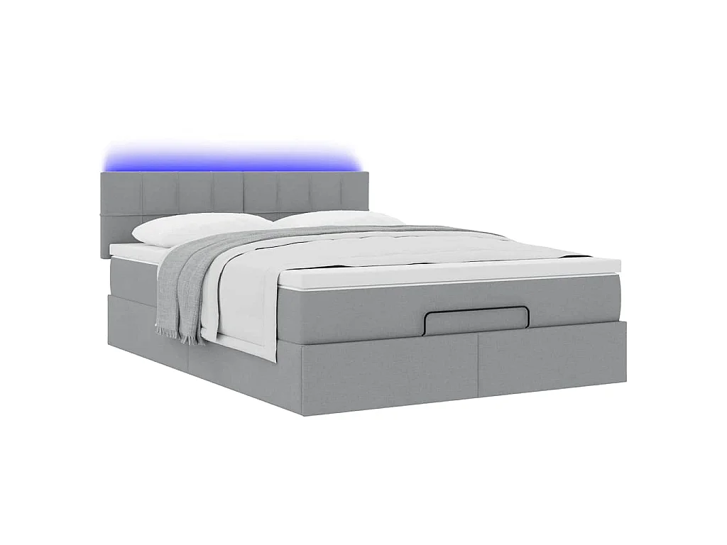 Struttura Letto Pouf con Materasso 140x200 cm in Tessuto