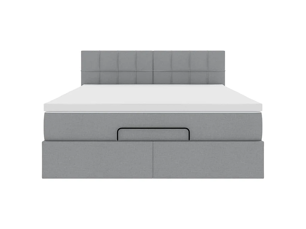 Struttura Letto Pouf con Materasso 140x200 cm in Tessuto