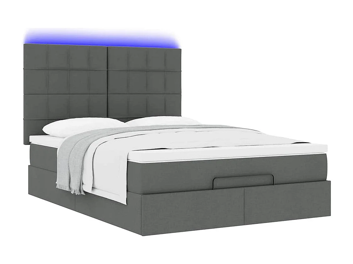 Struttura Letto Pouf con Materasso 140x190 cm in Tessuto
