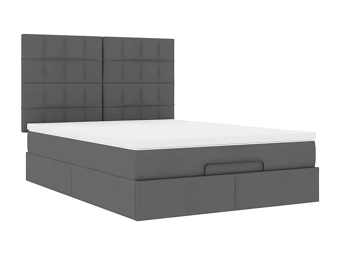 Struttura Letto Pouf con Materasso 140x190 cm in Tessuto
