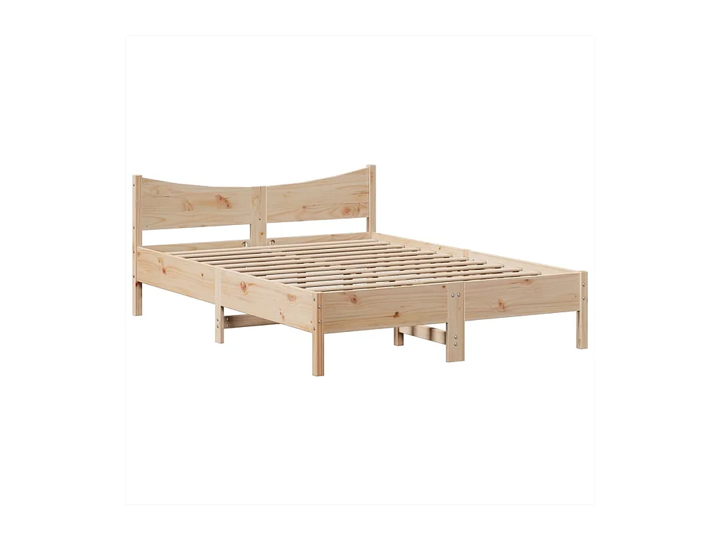 Estructura de cama sin colchón madera maciza de pino 140x190 cm