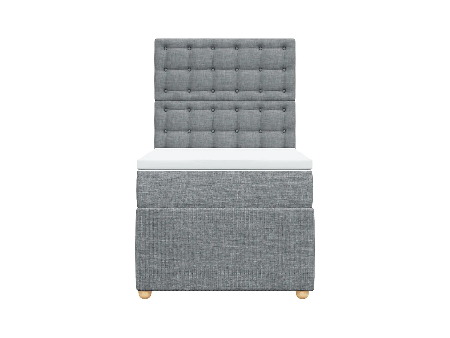 Boxspringbett mit Matratze Hellgrau 90x200 cm Stoff