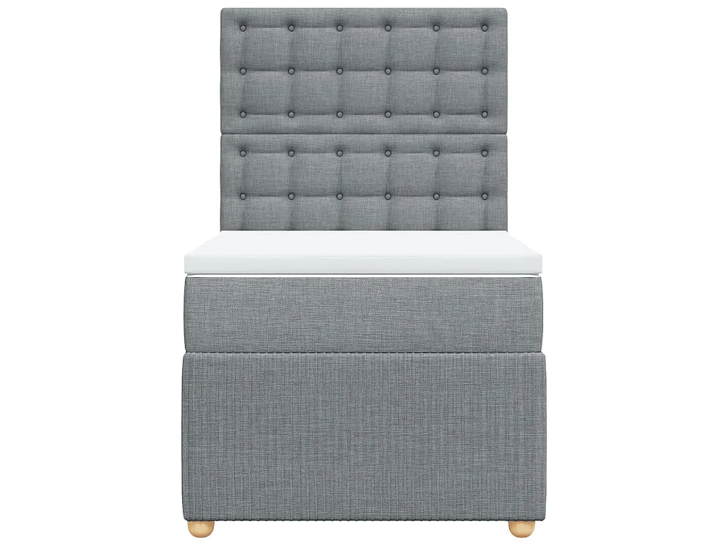 Boxspringbett mit Matratze Hellgrau 90x200 cm Stoff