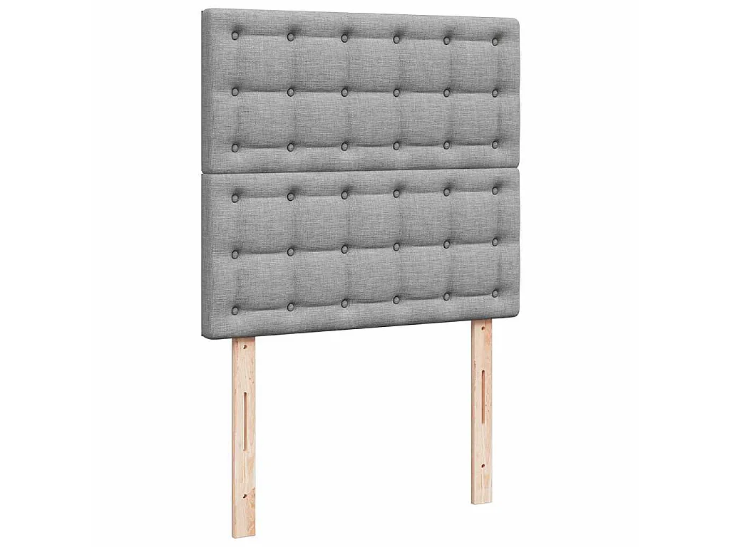 Boxspringbett mit Matratze Hellgrau 90x200 cm Stoff