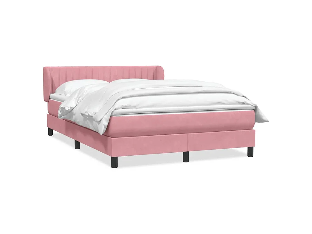 Boxspringbett mit Matratze Rosa 160x210 cm Samt