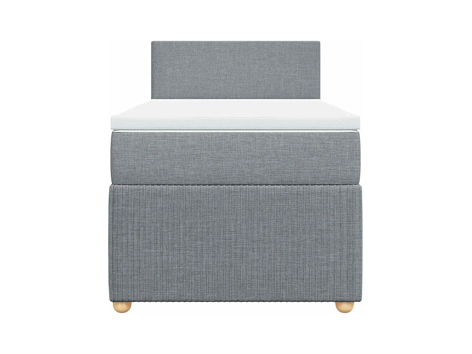 Boxspring met matras stof lichtgrijs 90x200 cm