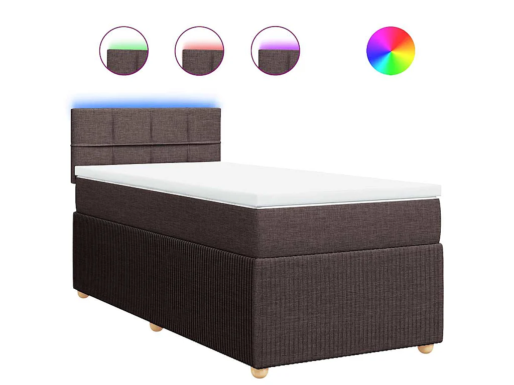 Boxspringbett mit Matratze Dunkelbraun 100x200 cm Stoff