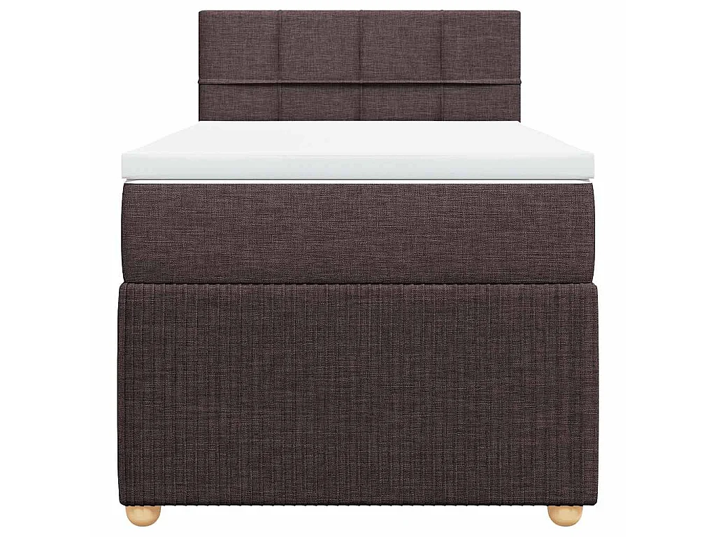 Boxspringbett mit Matratze Dunkelbraun 100x200 cm Stoff