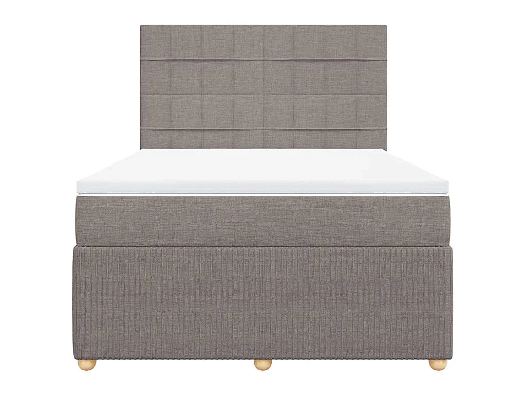 Sommier à lattes de lit avec matelas Taupe 140x190 cm Tissu