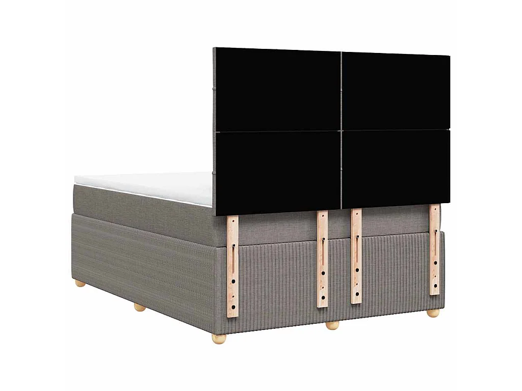 Sommier à lattes de lit avec matelas Taupe 140x190 cm Tissu