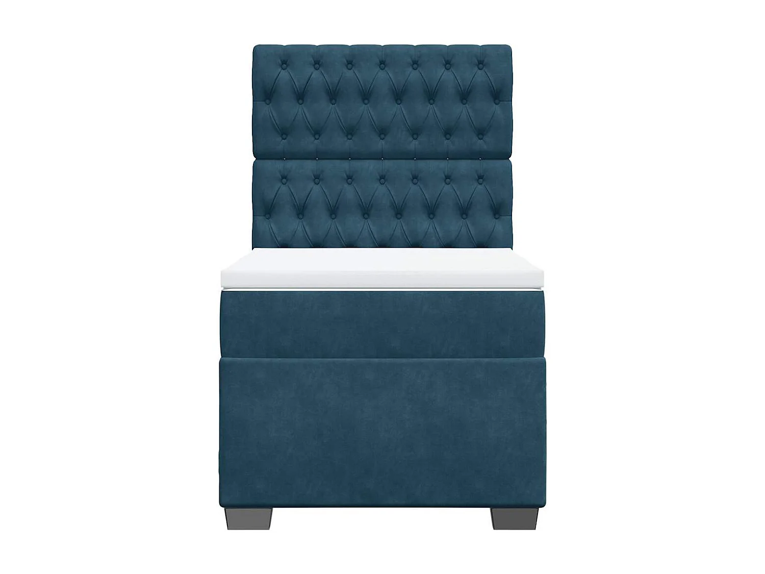 Boxspringbett mit Matratze Blau 100x200 cm Samt