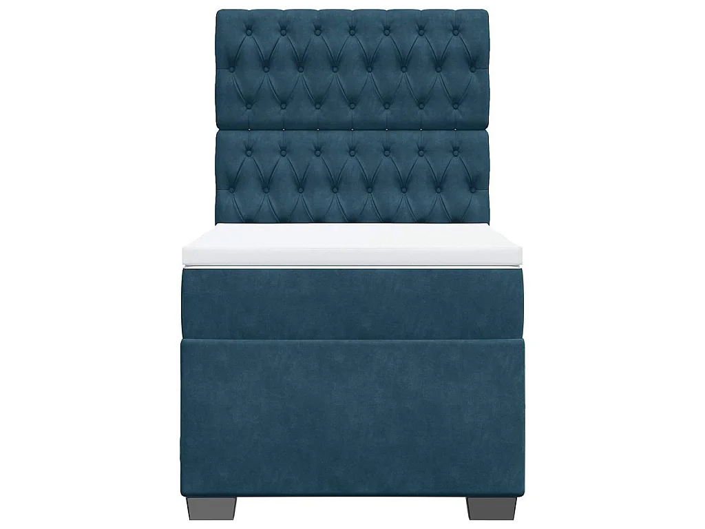 Boxspringbett mit Matratze Blau 100x200 cm Samt