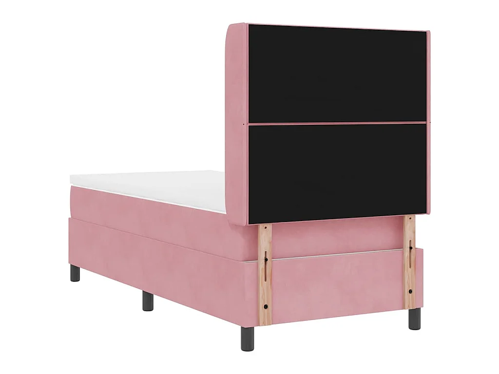 Boxspringbed met LED-stripverlichting Roze 90 x 190 cm Fluweel