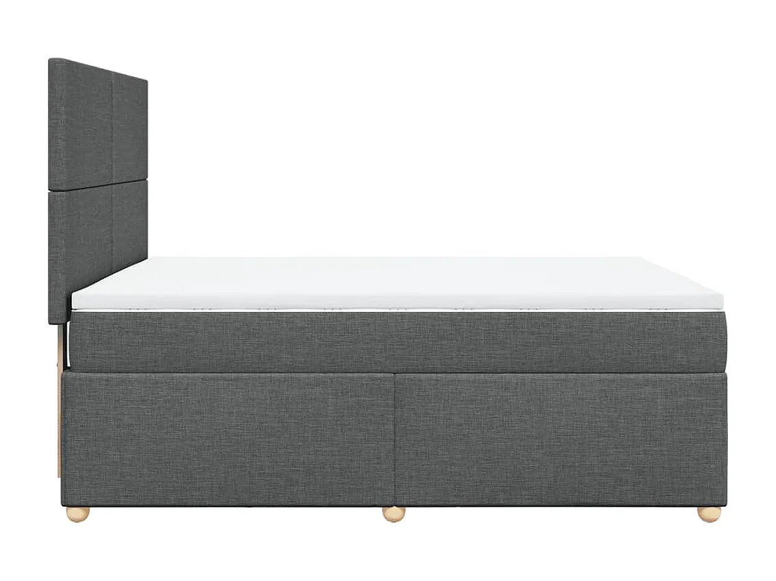 Cama box spring con colchón tela gris oscuro 140x200 cm