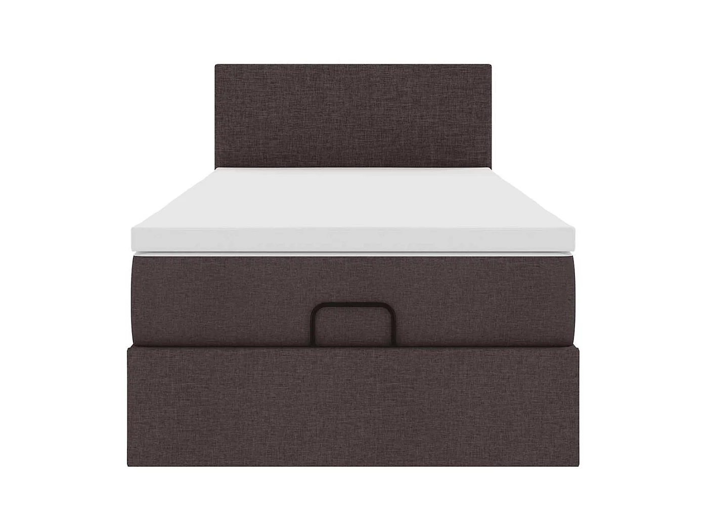 Cadre de lit ottoman avec matelas marron foncé 90x190 cm tissu
