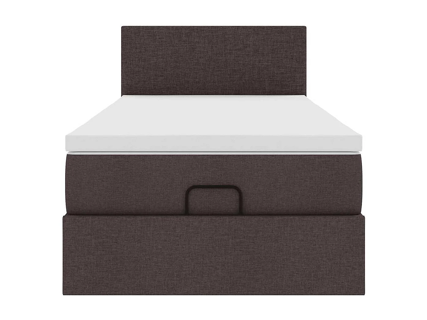 Cadre de lit ottoman avec matelas marron foncé 90x190 cm tissu