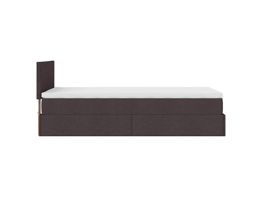 Ottoman bed met matras 90x190cm stof donkerbruin