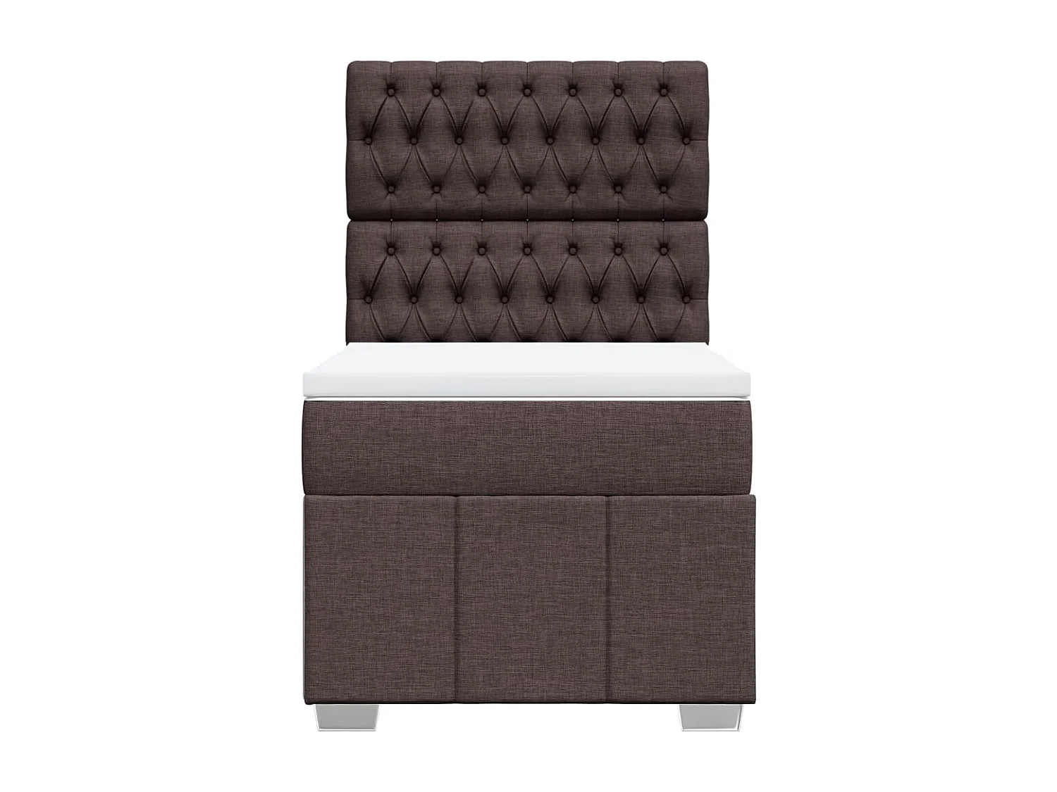 Cama com molas/colchão 100x200 cm tecido castanho-escuro