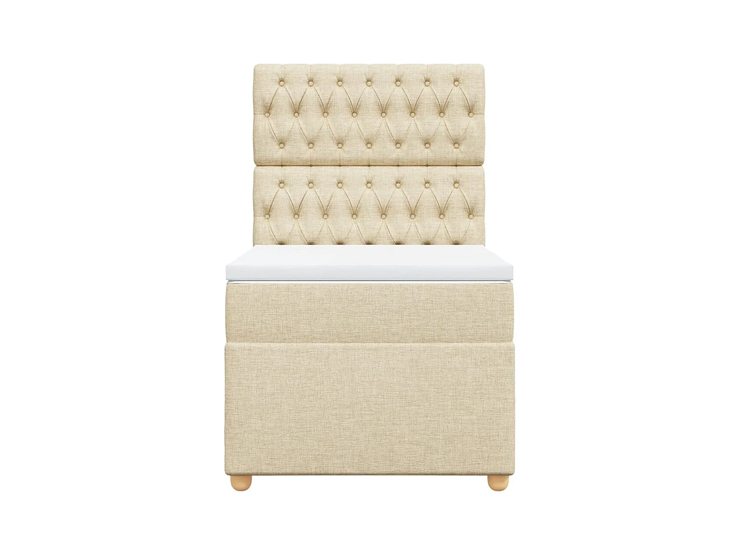 Boxspring met matras stof crèmekleurig 100x200 cm