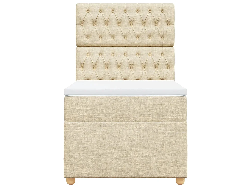 Boxspring met matras stof crèmekleurig 100x200 cm