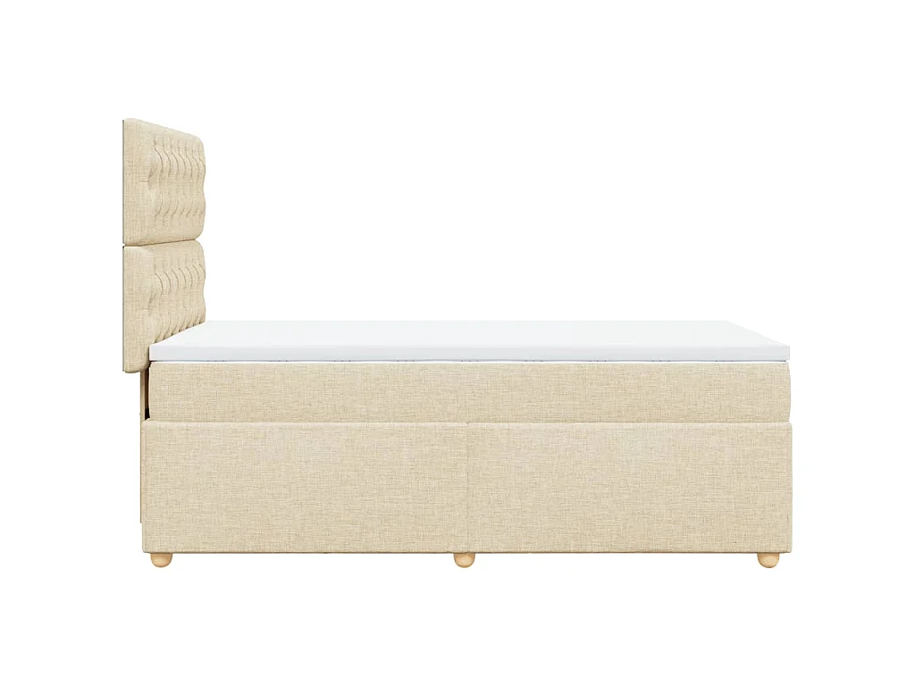 Boxspring met matras stof crèmekleurig 100x200 cm