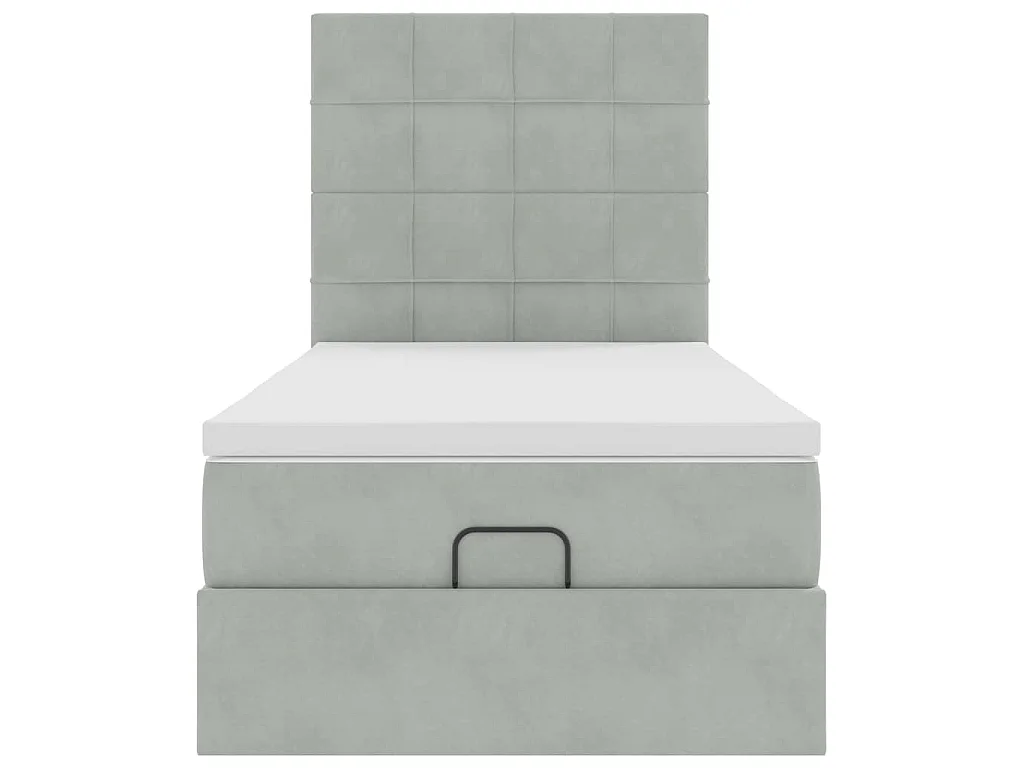 Struttura Letto Pouf con Materassi 90x200 cm in Velluto