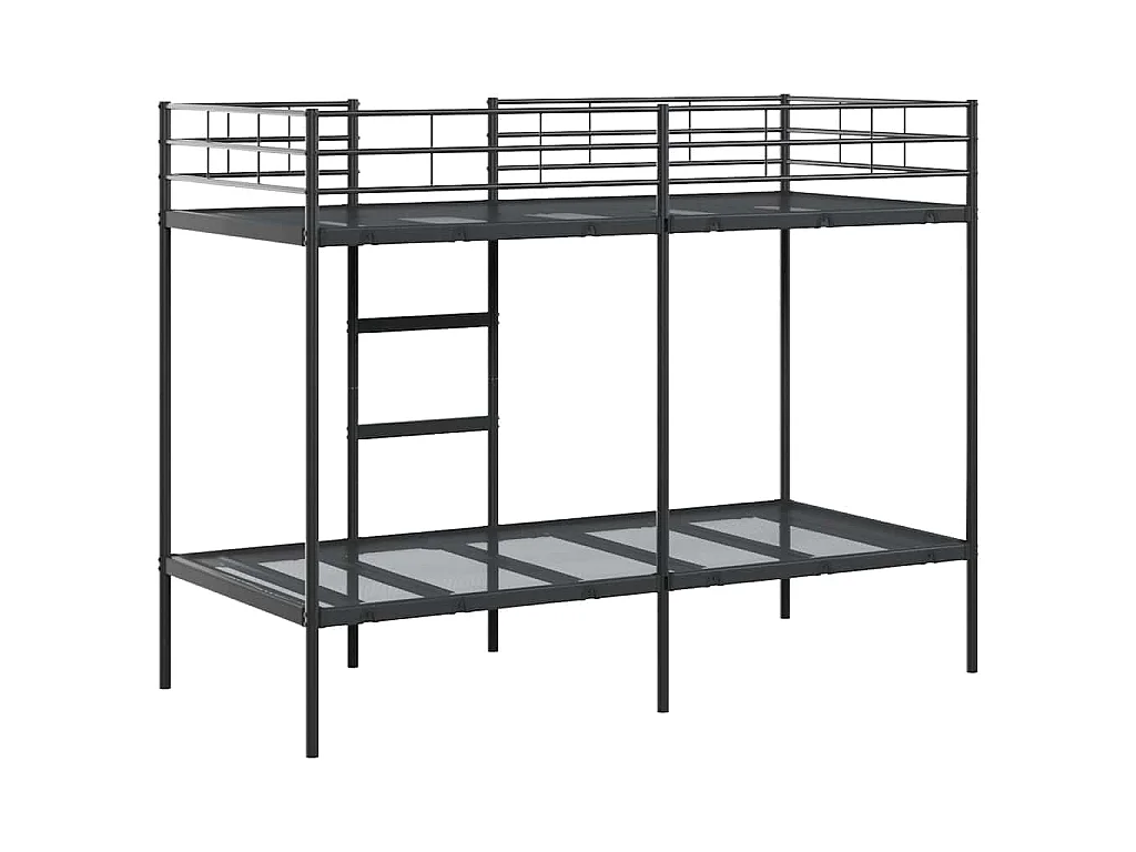 Lit superposé sans matelas noir 100x190 cm acier