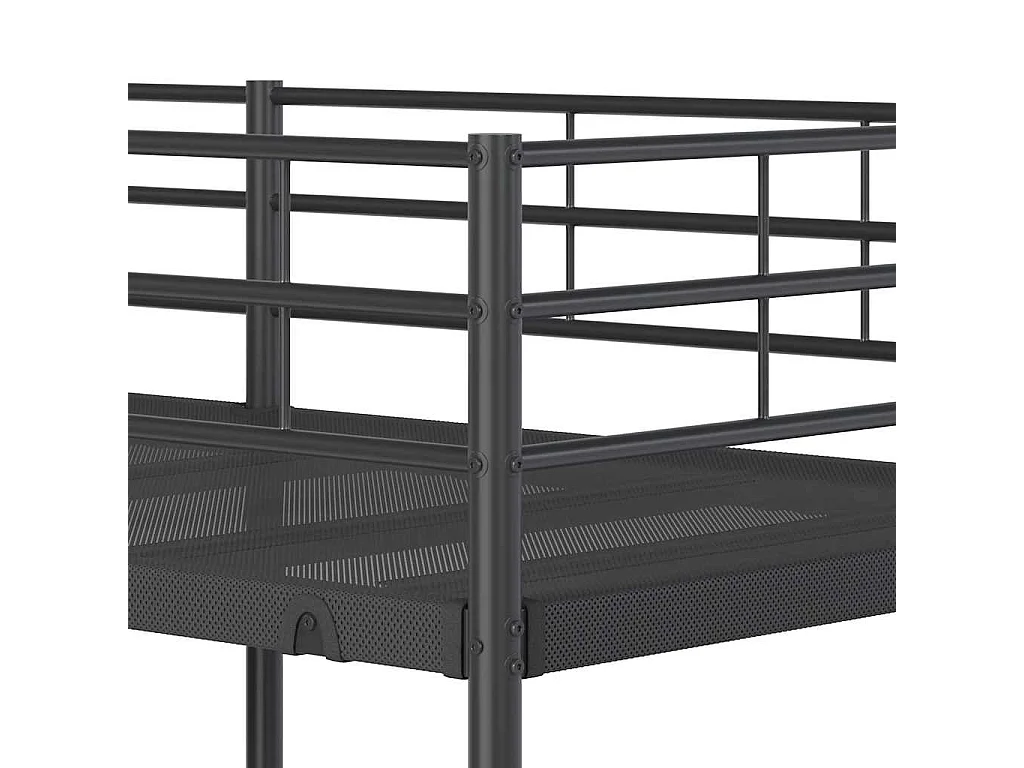 Lit superposé sans matelas noir 100x190 cm acier