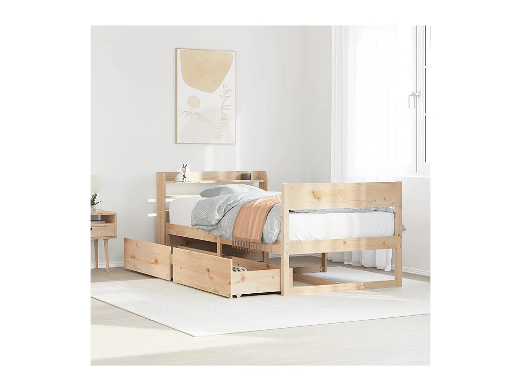 Cadre de lit sans matelas 90x190 cm bois de pin massif