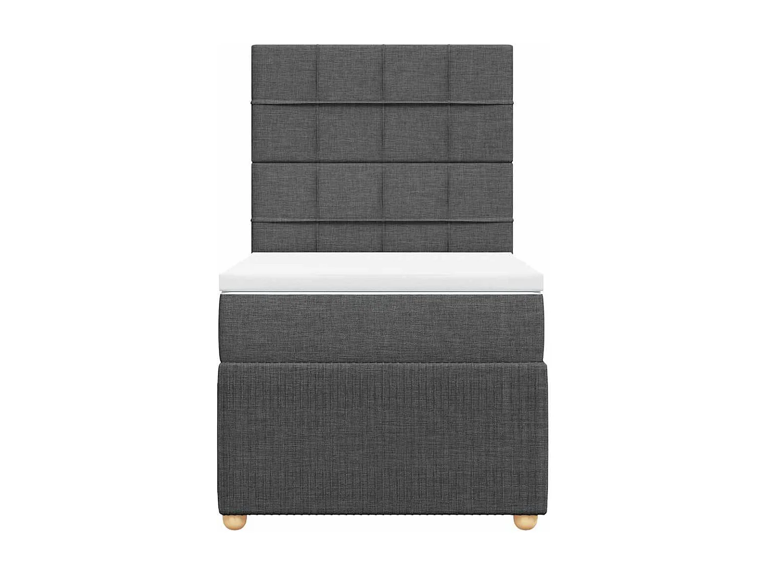 Cama com molas/colchão 100x200 cm tecido cinza-escuro