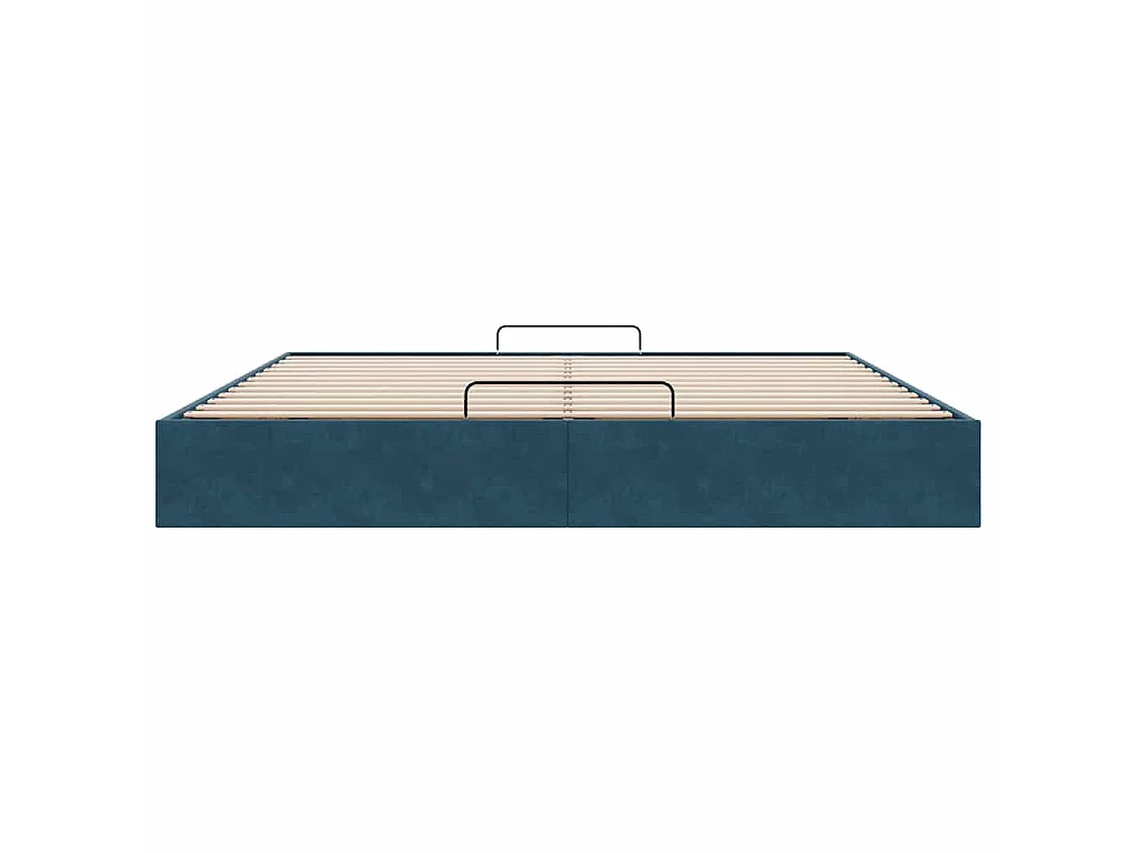 Cadre de lit ottoman sans matelas bleu foncé 160x200 cm velours